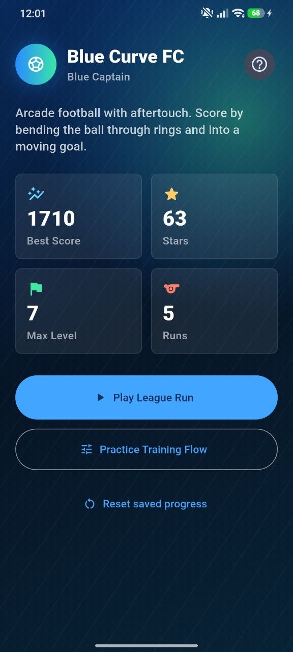 1x Football Stats home screen